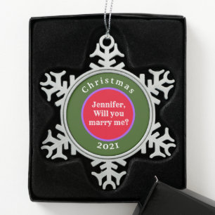 SURPRISE CHRISTMAS MARRIAGE PROPOSAL ORNAMENT