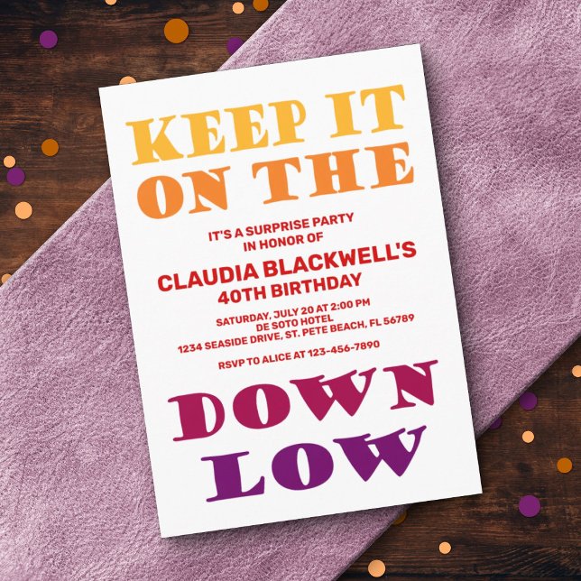 Surprise Colorful Fun Quote Birthday Invitation (Creator Uploaded)