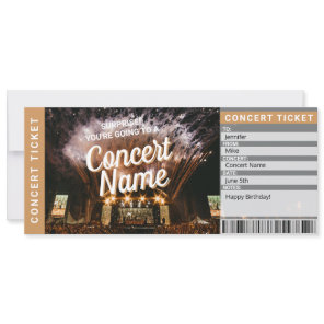 Surprise Concert Gift Ticket Music Event Card