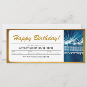 Surprise Concert Gold Gift Ticket Invitation