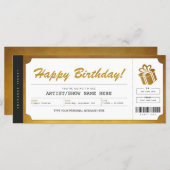Surprise Concert Gold Gift Ticket Invitation (Front/Back)