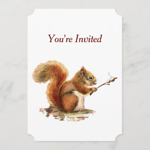 Surprise Cookout BBQ Birthday Squirrel Humor Invitation