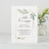Surprise Couples' Baby Shower Watercolor Floral Invitation (Standing Front)