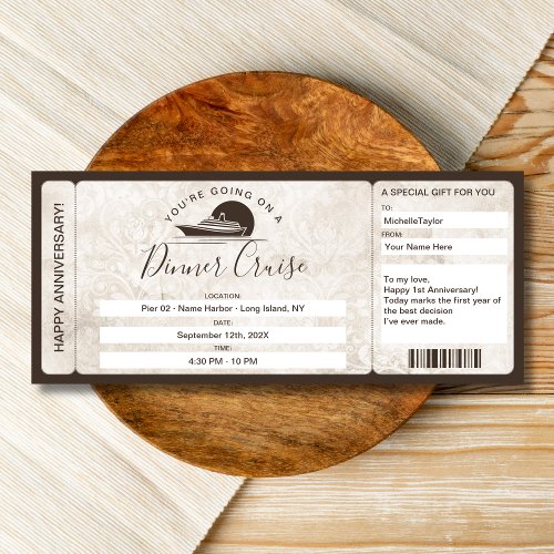 Surprise Coupon Boarding Pass Ticket Cruise Dinner Invitation