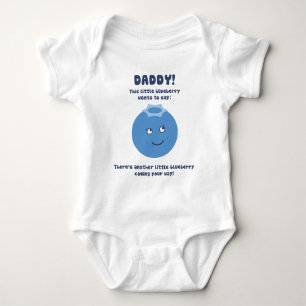 Surprise Daddy! Expecting new baby (blueberry)! Baby Bodysuit