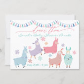Surprise Dancing Llamas Drive Through Baby Shower Invitation (Front)