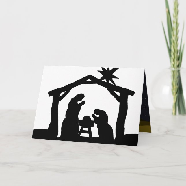 Surprise Dinosaur Nativity Christmas Joke Card (Front)