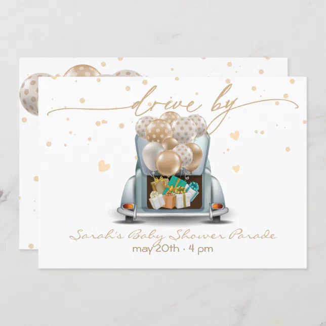 Surprise Drive Through Baby Shower Parade 2 Invitation Zazzle
