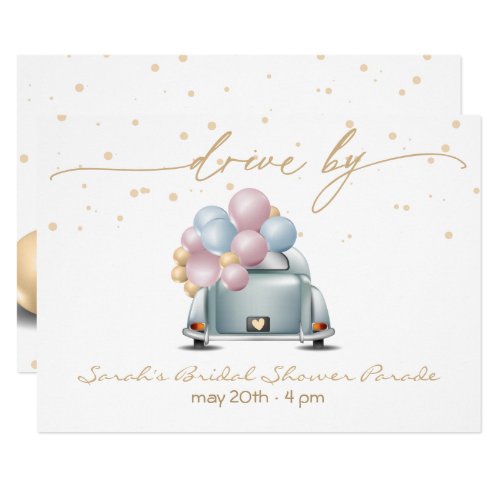 Surprise Drive Through Bridal Shower Parade Invitation