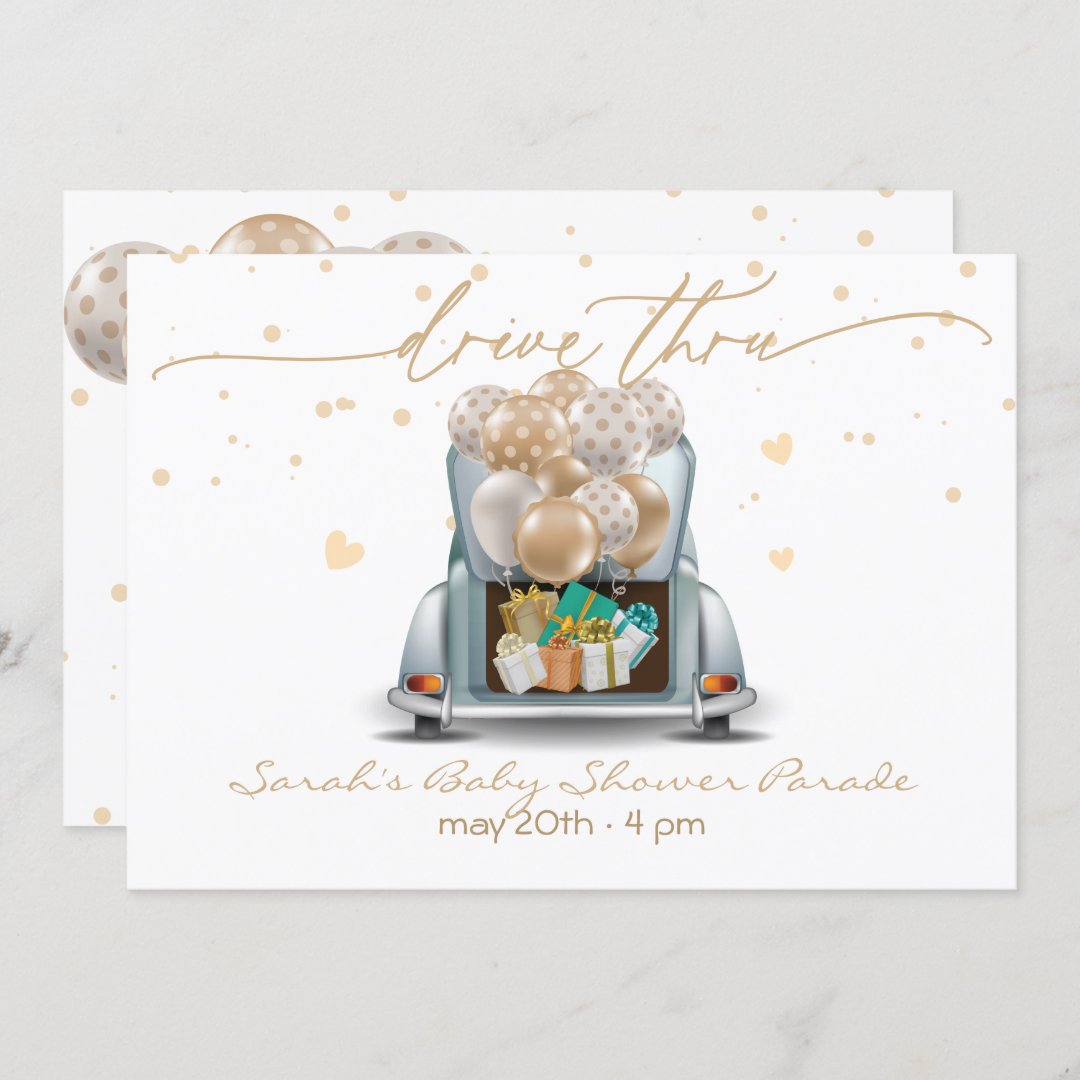 Surprise Drive Thru Baby Shower Parade 2 Invitation Zazzle