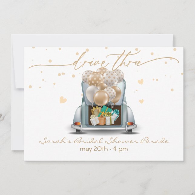 Surprise Drive Thru Bridal Shower Parade 2 Invitation (Front)