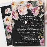 SURPRISE Elegant Floral 90th Birthday Party Invitation<br><div class="desc">Start this special Surprise 90th birthday celebration in a elegant style with this beautifully feminine gentle floral invitation with watercolor mixed wildflowers and trailing greenery. All of the text can be personalized for your party including the guest of honor's age. If you have any special requests or require design assistance,...</div>