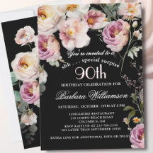 SURPRISE Elegant Floral 90th Birthday Party