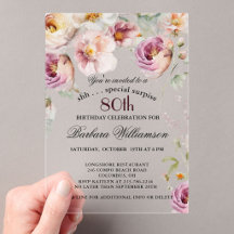 SURPRISE Elegant Pink Wildflower 80th Birthday 