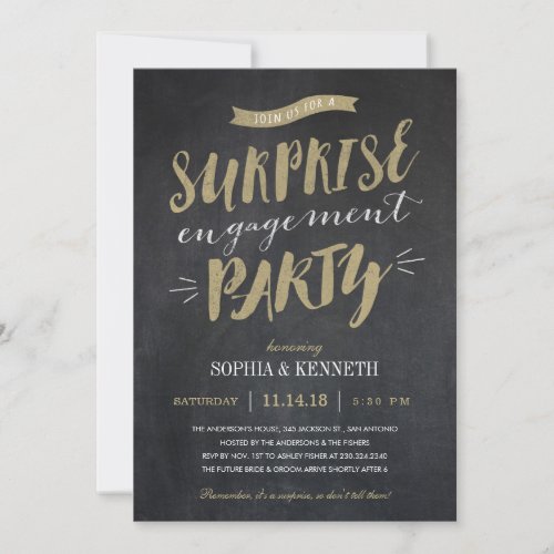 Surprise Engagement Party Invitations _ Chalkboard