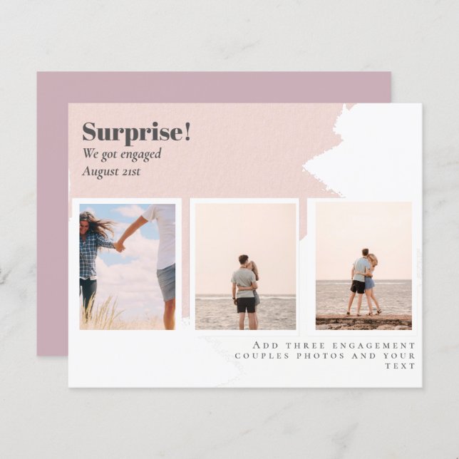 SURPRISE! Engagement PHOTO COLLAGE BUDGET (Front/Back)
