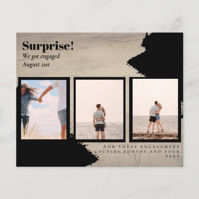SURPRISE! Engagement PHOTO COLLAGE BUDGET Flyer (Front)