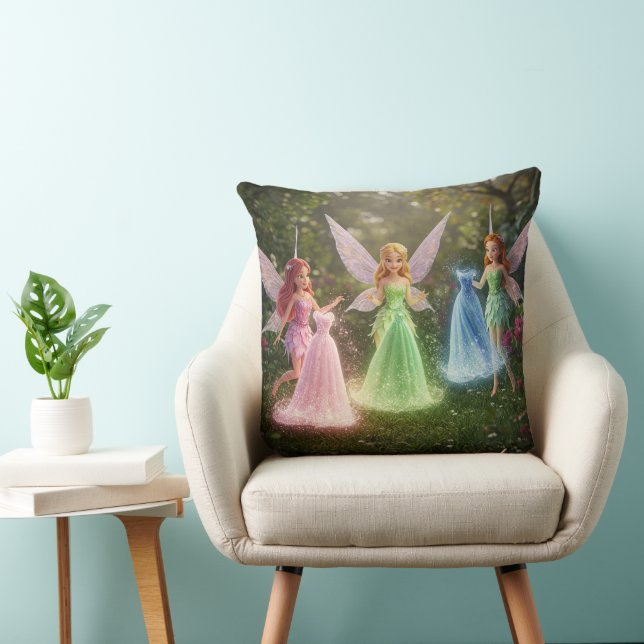 Surprise Fairy Bridal Shower Throw Pillow (Chair)