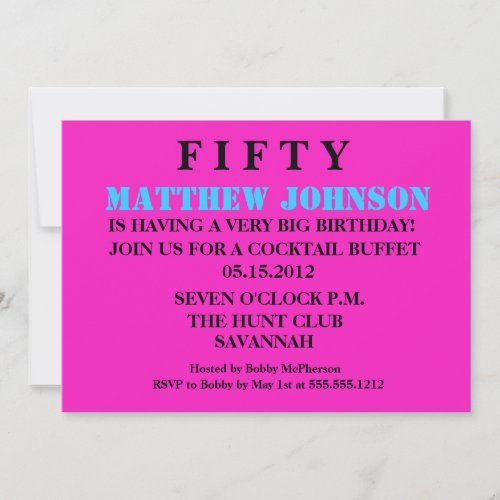 Surprise Fiftieth Birthday Invitation