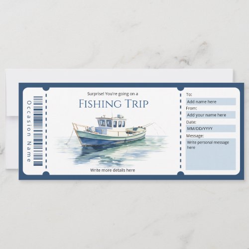 Surprise Fishing Trip Gift Certificate Template