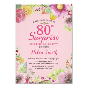 surprise 80th birthday invitations zazzle
