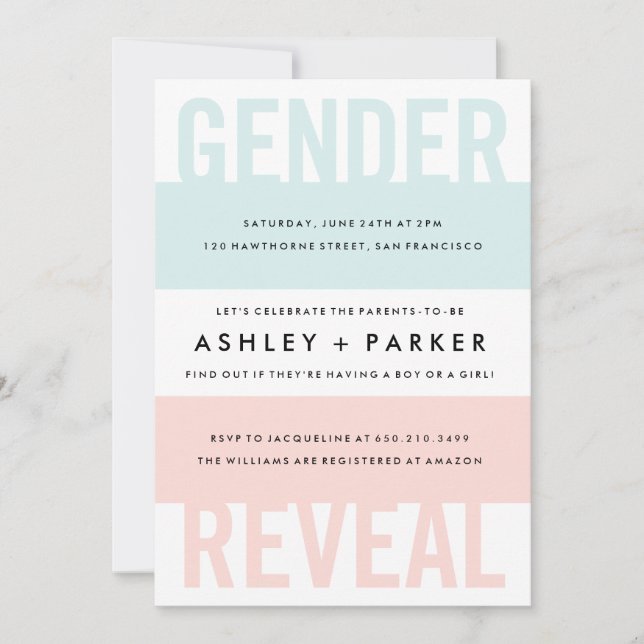 Surprise Gender Reveal Baby Shower Invitation (Front)