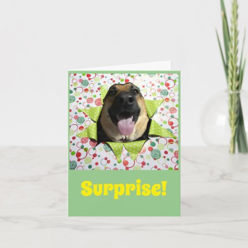 Surprise German Shepherd Birthday Greeting Card