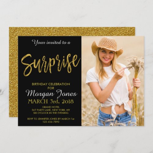 Surprise Gold Foil Birthday Invitation