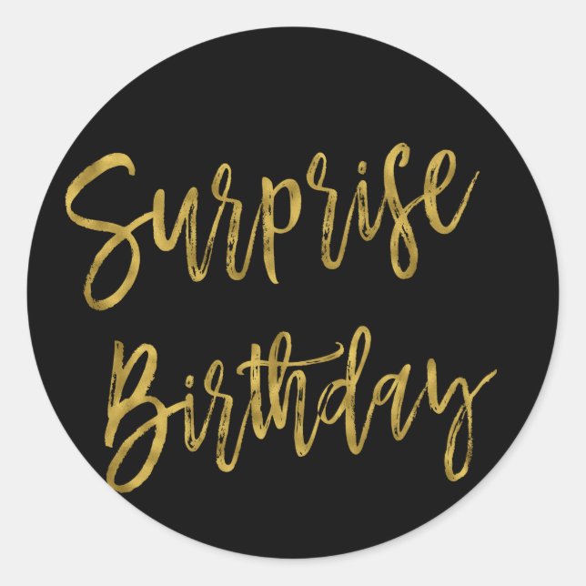 Surprise Gold Foil Birthday Sticker (Front)