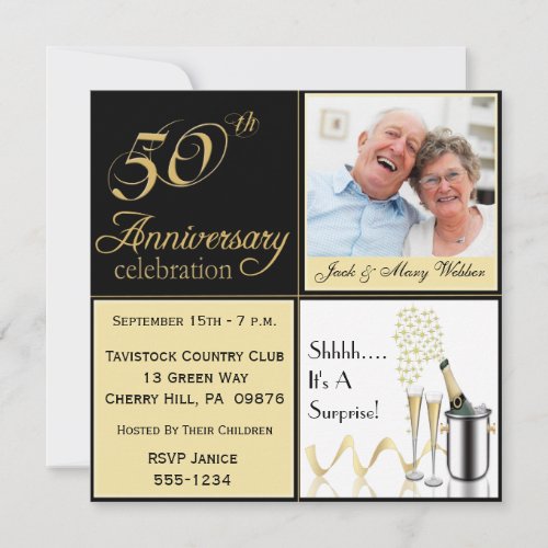 Surprise Golden Wedding Anniversary Invitations