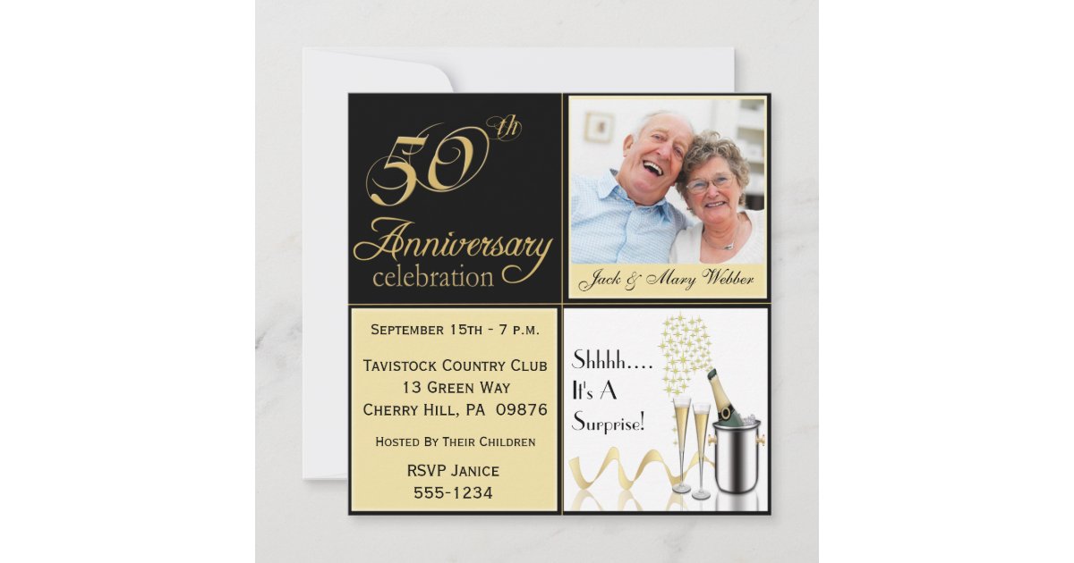 Surprise Golden Wedding Anniversary Invitations Zazzle