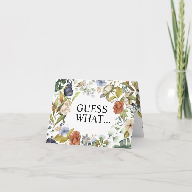 Surprise Grandparents to be Floral Card (Front)