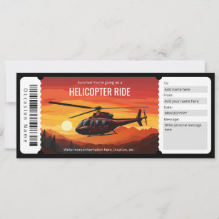 Surprise Helicopter Ride Ticket Template