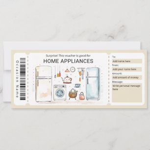 Surprise Home Appliances Gift Certificate Invitation