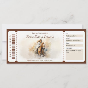 Surprise Horse Riding Gift Certificate Template