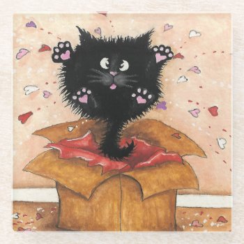 Surprise Kitty Cat By Bihrle Glass Coaster by AmyLynBihrle at Zazzle
