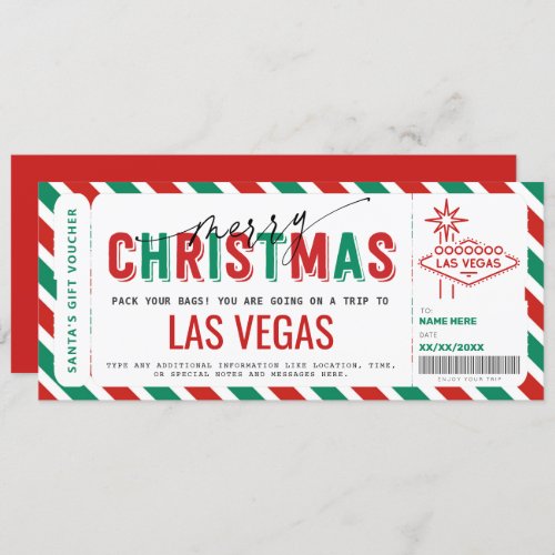 Surprise Las Vegas Trip Gift Ticket Voucher