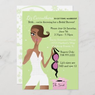 Surprise Lingerie Bridal Shower Green Sparkle Invitation