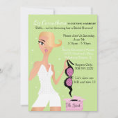Surprise Lingerie Bridal Shower Sparkle Green Invitation (Front)