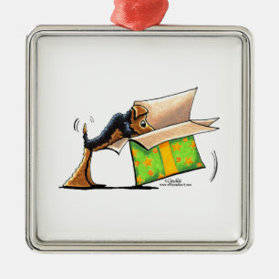 Surprise Me Airedale Welsh Terrier Metal Ornament