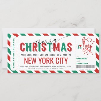 Surprise New York Trip Gift Ticket Voucher | Zazzle