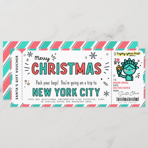 Surprise New York Trip Gift Ticket Voucher