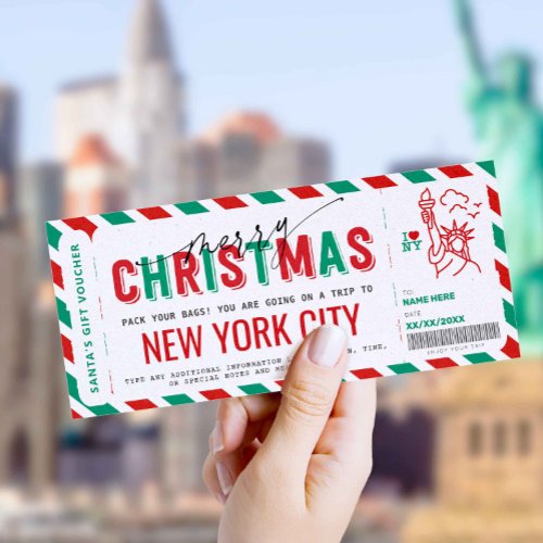 Surprise New York Trip Gift Ticket Voucher