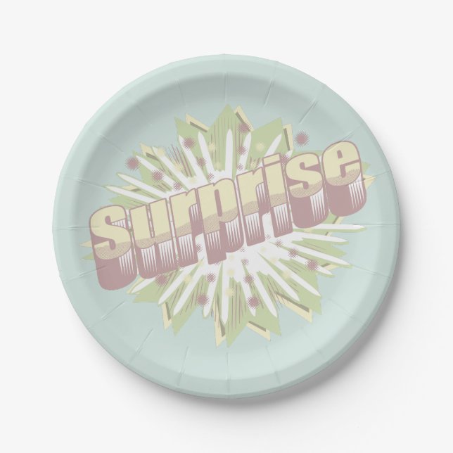 Surprise onomatopoeia explosion paper plates (Front)