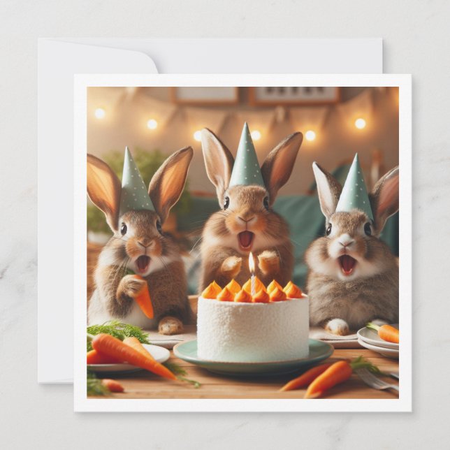 Surprise! Our sweet bunny birthday, hare birthday  Invitation (Front)