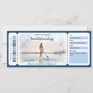 Surprise Paddleboarding Gift Certificate for woman Invitation