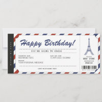 Surprise Paris Trip Boarding Pass Vacation Ticket