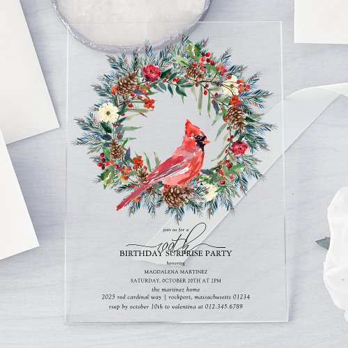 SURPRISE PARTY 100th Birthday Cardinal Wreath