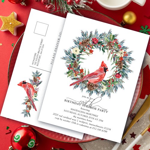 SURPRISE PARTY 100th Birthday Red Cardinal Wreath