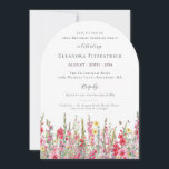 SURPRISE PARTY 18th Birthday August Birth Flower Invitation<br><div class="desc">Perfect invitation for an August birthday party. Pink gladiolus is the birth flower for that month. It forms a pretty watercolor bottom border on this floral personalized invitation. All text is editable</div>